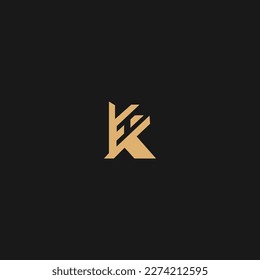 Logo de la carta inicial KH - Logotipo comercial sencillo para los alfabetos K y H

