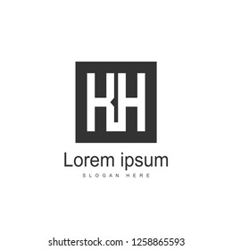 Initial Letter KH Logo template design. Minimalist letter logo vector design