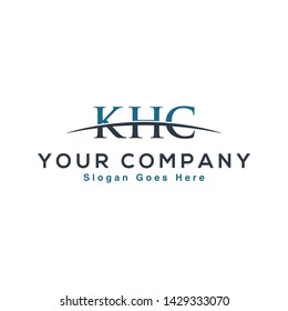 Initial letter KHC, overlapping movement swoosh horizon logo company design inspiration in blue and gray color vector