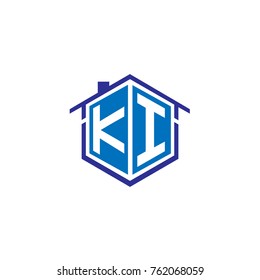 Initial letter ki house logo design