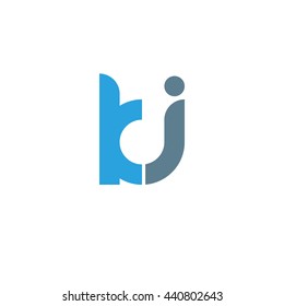 initial letter ki linked round lowercase logo blue