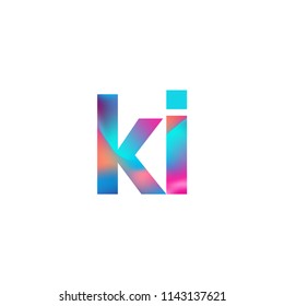 Initial Letter KI Logo Lowercase colorful design, Modern and Simple Logo Design.
