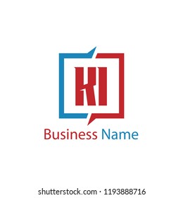 Initial Letter KI Logo Template Design