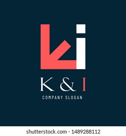 initial letter KI logotype company name, Simple logo design