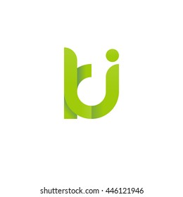 initial letter ki modern linked circle round lowercase logo green
