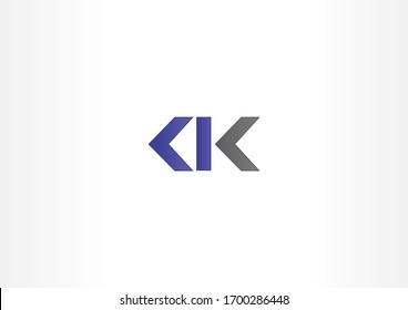 Initial letter KIK / KK/ CK Vector Simple Logo Design