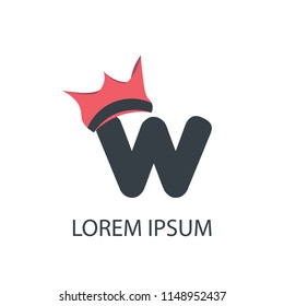 Initial Letter with King Crown Logo on white background