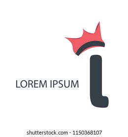 Initial Letter with King Crown Logo on white background
