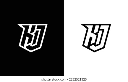 Letra inicial logotipo de diseño de KJ