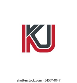Initial Letter KJ KU KI Linked Design Logo