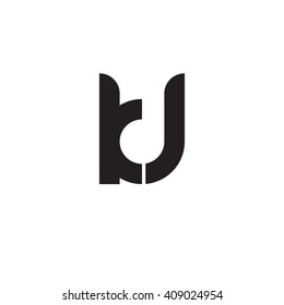 initial letter kj linked round lowercase monogram logo black