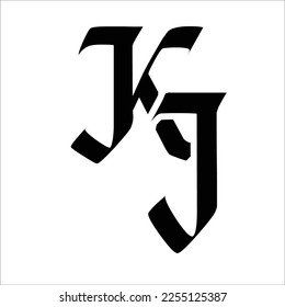 
Letra inicial diseño del logotipo kj creativo símbolo moderno monograma