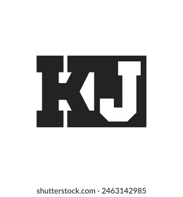 Letra inicial KJ Logo Design Plantilla. Logotipo KJ