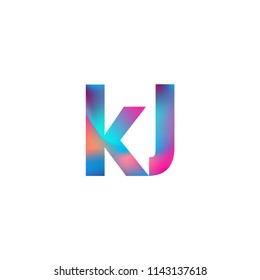 Initial Letter KJ Logo Lowercase colorful design, Modern and Simple Logo Design.
