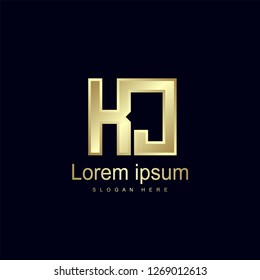 Initial Letter KJ Logo Template Vector Design