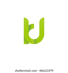 initial letter kj modern linked circle round lowercase logo green