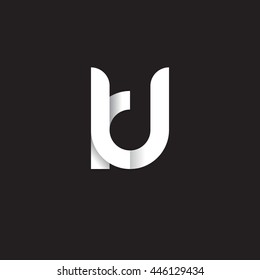 initial letter kj modern linked circle round lowercase logo white black