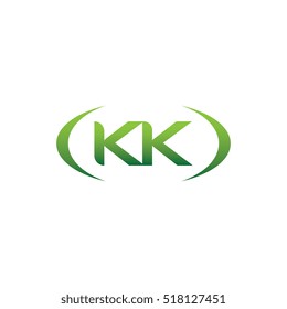 initial letter KK brackets uppercase logo green vector element template design