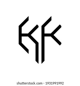 Letra inicial kk vector del logotipo geométrico del corazón