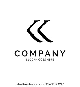 Letra inicial Diseño de la plantilla del logotipo del vector de iconos de KK