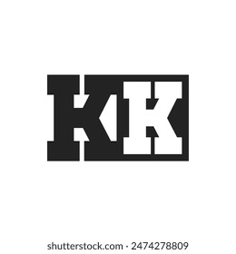 Letra inicial KK Logo Design Plantilla. Logotipo KK