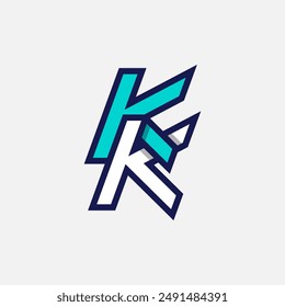 Initial Letter KK Logo, Monogram Logo letter K with K combination, design logo template element, vector illustration