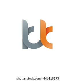 initial letter kk modern linked circle round lowercase logo orange gray
