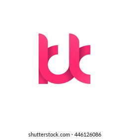 initial letter kk modern linked circle round lowercase logo pink