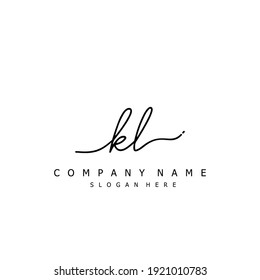Initial letter KL calligraphy handwritten logo. Handwritten alphabet in the logo template. Letters and Alphabet for your logo design.