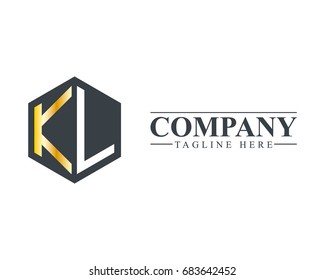 Initial Letter KL Hexagonal Design Logo