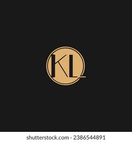 Initial letter KL logo or KL circle logo vector design template,

