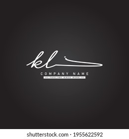 Initial Letter KL Logo - Handwritten Signature Style Logo