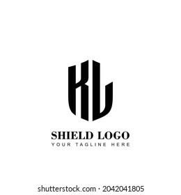 Initial Letter KL Shield shape logo template