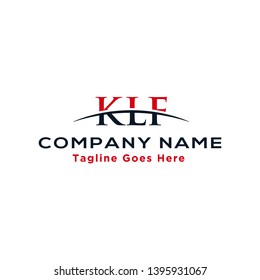 Initial letter KLF, overlapping movement swoosh horizon logo company design inspiration in red and dark blue color vector