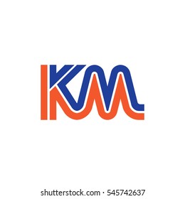 Initial Letter KM Linked Design Logo