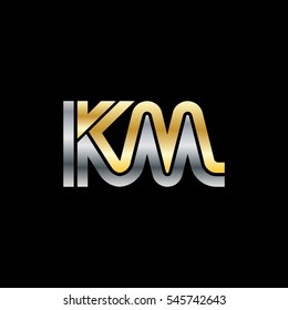 Initial Letter KM Linked Design Logo