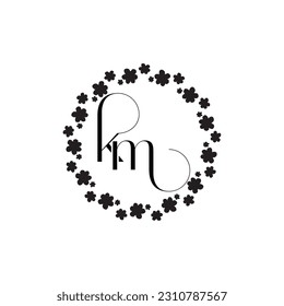 diseño del logotipo de km de letra inicial