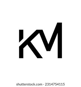 Initial Letter KM Logo Design Hervorragendes, kreatives, modernes Symbol Zeichen
