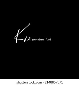 Initial Letter Km Logo - Handwritten Signature Logo