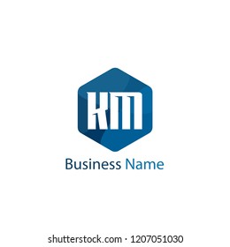 Initial Letter KM Logo Template