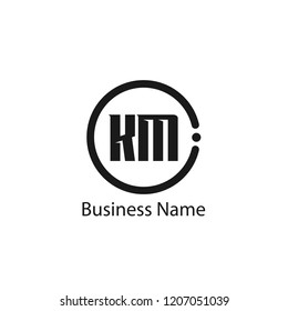 Initial Letter KM Logo Template