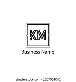 Initial Letter KM Logo Template