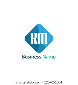 Initial Letter KM Logo Template