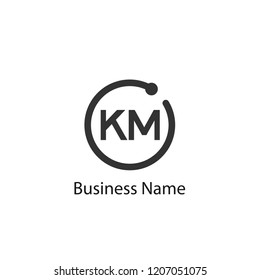 Initial Letter KM Logo Template