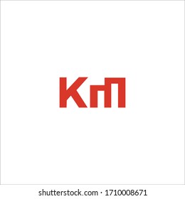 Plantilla de diseño de vectores de logotipo km de letra inicial o mk