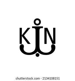Initial letter KN anchor simple logo.