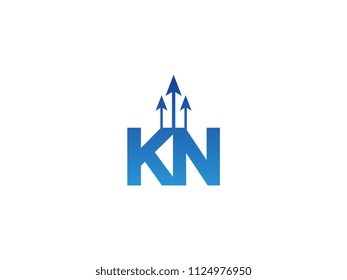 Initial Letter KN Arrow Chart Finance Business
