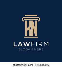 Initial letter KN for Law And Attorney Firm Logo Vector Design Template