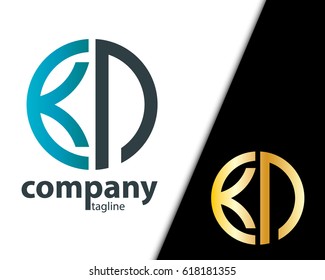 Initial Letter KN With Linked Circle Logo