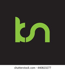 initial letter kn linked round lowercase logo green